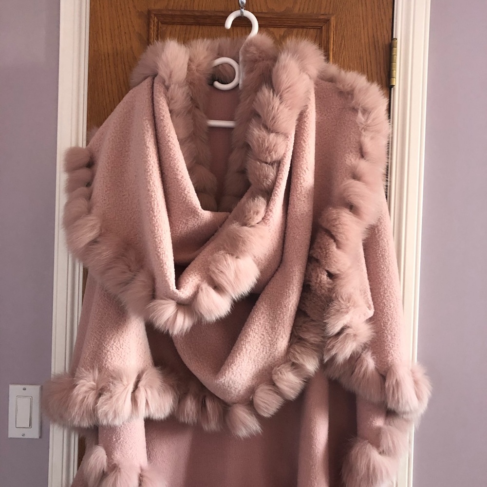Blush Alpaca and Fox cape